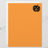 papier à lettres Halloween | visage de citrouille  (Devant / Derrière)