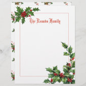 Papier à lettres Holly et Berries (Devant / Derrière)