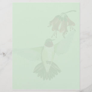 Papier à lettres Hummingbird2 à couronne rouge_ver