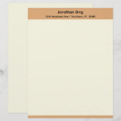 Papier à lettres marron et crème (Devant / Derrière)