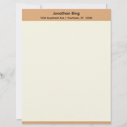 Papier à lettres marron et crème (Devant)