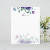 Papier à lettres personnalisé à l'aquarelle violet (Debout devant)