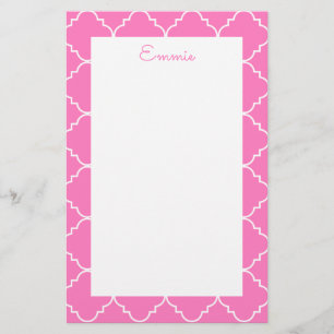 Papier à lettres personnalisé Chic Quatrefoil