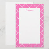 Papier à lettres personnalisé Chic Quatrefoil (Devant / Derrière)