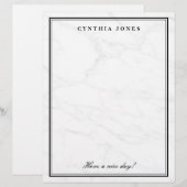 Papier à lettres personnalisé en pierre de marbre  (Devant / Derrière)