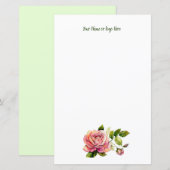 Papier à lettres personnalisé rose (Devant / Derrière)