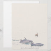 Papier à lettres personnalisées Dolphins Pelican (Devant / Derrière)