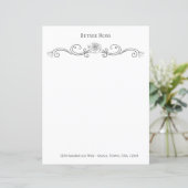 Papier à lettres personnalisées noir et blanc élég (Debout devant)