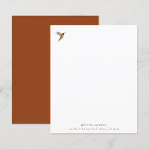 Papier à lettres personnalisées pour colibri