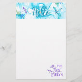 Papier à lettres personnel Turquoise, Purple Drago (Devant)