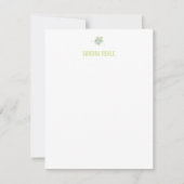 Papier à lettres pour bébé vert Carte à note perso (Devant)