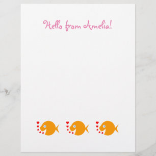 Papier à lettres pour poisson d'or joyeux pour enf