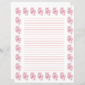 Papier à lettres rayées rouge et blanc (Devant / Derrière)