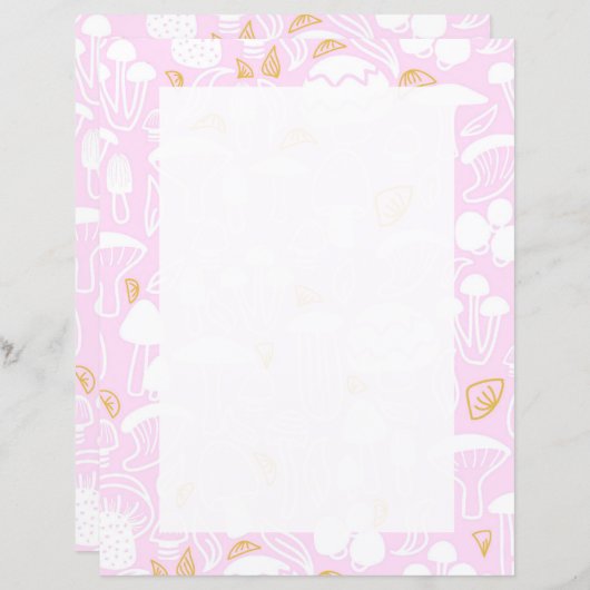 Papier à lettres rose champignon (Devant / Derrière)