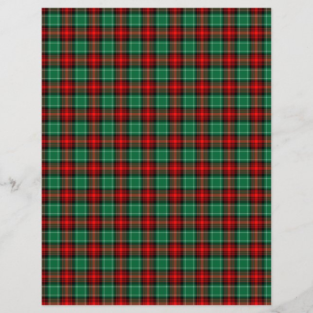 Papier à lettres rouge vert plaid papier (Devant)