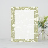 Papier à lettres vert olive champignon (Debout devant)