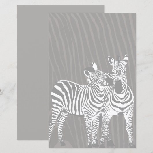 Papier à lettres Zebra Play (Devant / Derrière)