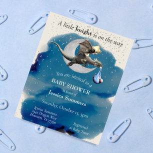 Papier A Little Knight Dragon Baby Shower Invitation