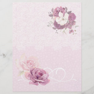 Papier à Mariage à  rose et dentelle
