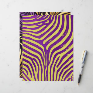 Papier à Motif à bande violet et or Zebra