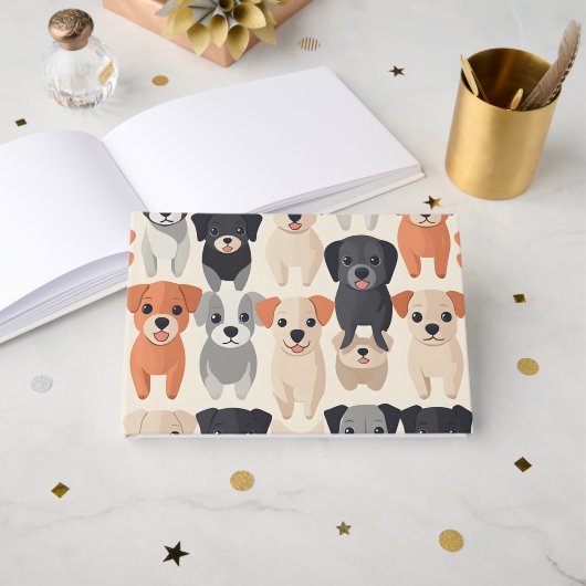 Papier à motif de chiens mignons (Recto ouvert)