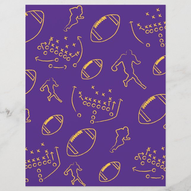 Papier à Motif de football violet et jaune (Devant)