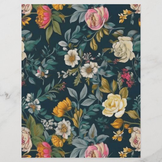 Papier à motif floral rétro (Dos)