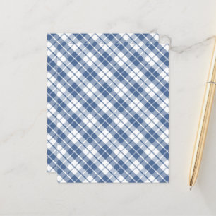 papier à motif tartan bleu et blanc