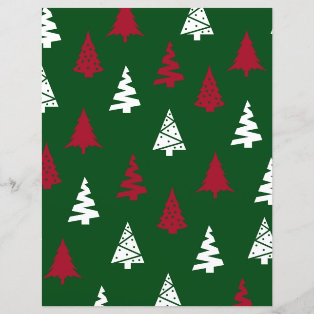 Papier à Motif vert de Noël Arbre (Devant)