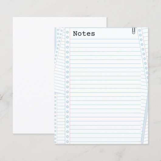 Papier à notes (Devant / Derrière)