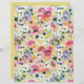 Papier à origami floral pastel (Devant / Derrière)