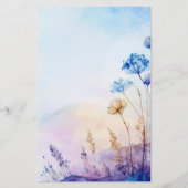 Papier à papeterie à aquarelle florale (Devant)