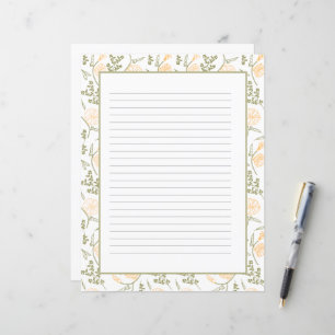 Papier à papeterie à étendard floral élégant