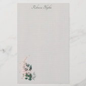 Papier à papeterie botanique élégant pour feuilles (Devant)