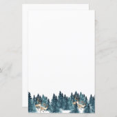 Papier à papeterie de la forêt d'hiver (Devant / Derrière)