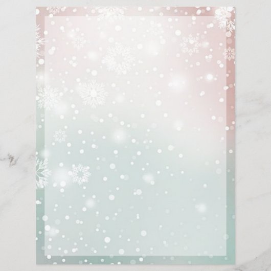 Papier à papeterie de Noël en dégradé pastel (Dos)