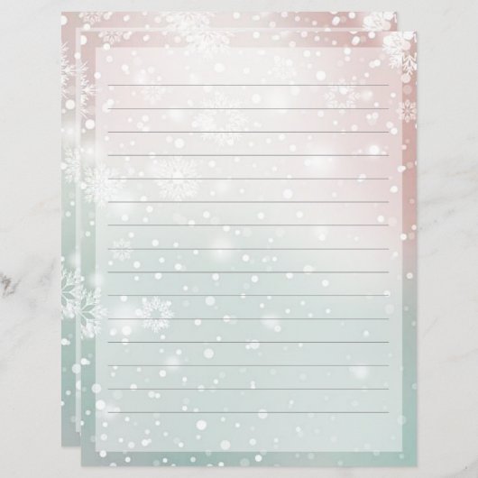 Papier à papeterie de Noël en dégradé pastel (Devant / Derrière)