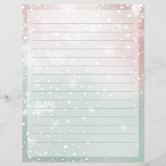 Papier à papeterie de Noël en dégradé pastel (Devant)