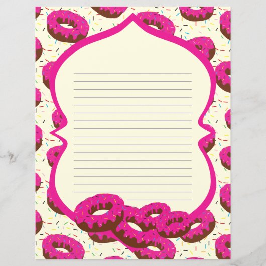 Papier à papeterie doublé de beignes (Devant)