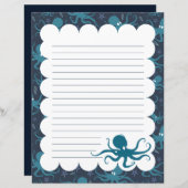 Papier à papeterie doublé d'octopus (Devant / Derrière)