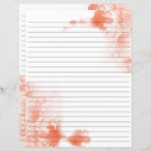 Papier à papeterie doublée d'aquarelle de corail (Devant / Derrière)