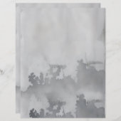 Papier à papeterie fumé aquarelle (Devant / Derrière)