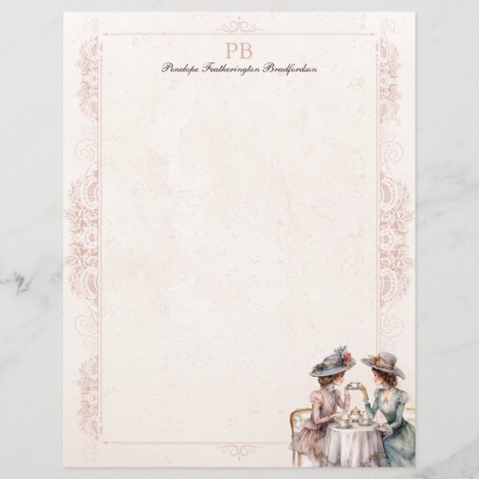Papier à papeterie monogramme chic élégant à haute (Devant)