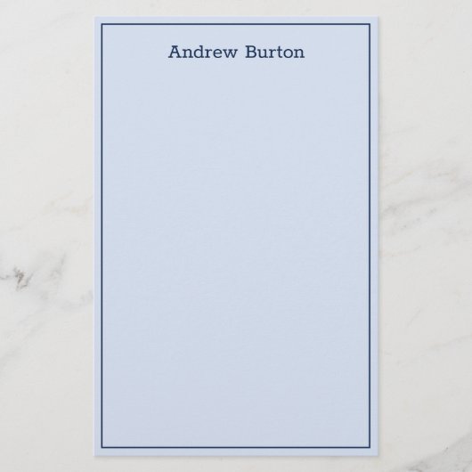 Papier à papeterie personnalisé à bordure simple | (Devant)