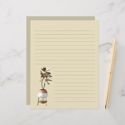 Papier à papeterie pointé de l'arbre Eucalyptus (Devant/Arrière en situation)