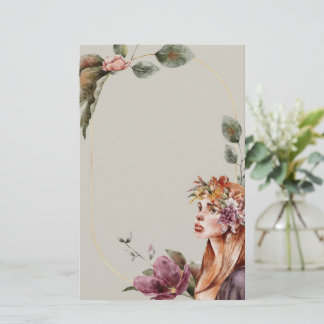 Papier à papeterie rose | Floral enchanté
