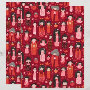 Papier à papier à albums Kokeshi en japonais illus