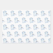 Papier à papier à bulles bleues à feuilles plates  (Devant)