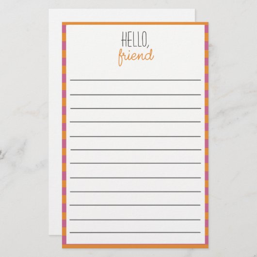 Papier À Papier À Carreaux Rose Et Orange (Devant / Derrière)