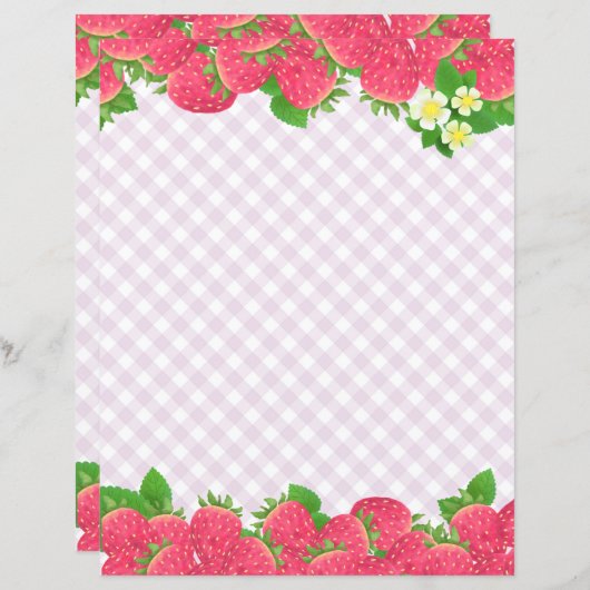 Papier à papier à En vichy fraise pourpre (Devant / Derrière)